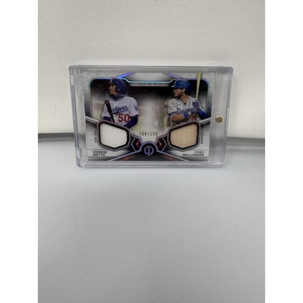 2021 Topps Tribute - Dual Relics 2 Player Mookie Betts, Cody Bellinger 108/150